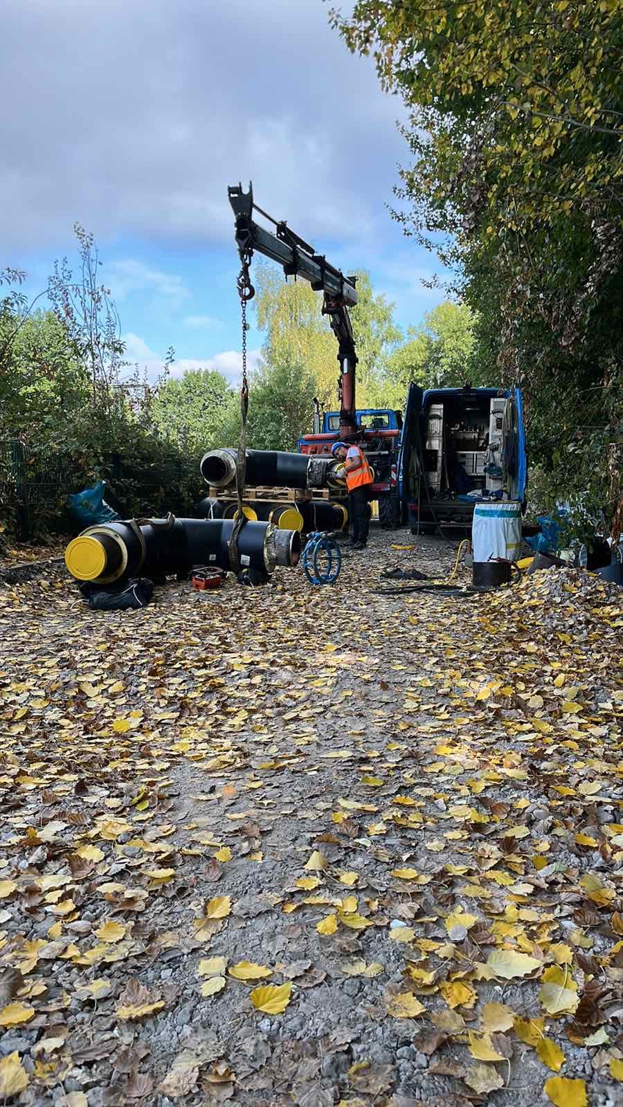 Montaža predizoliranega toplovoda